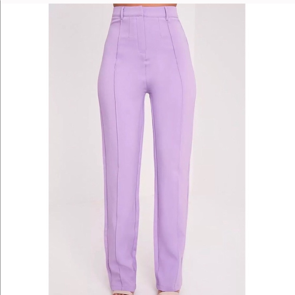 PLT anala lilac high waisted straight leg pants